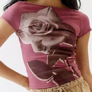 NWT Urban Outfitters UO Rose Nadia Rose Low Back Top Pink XS